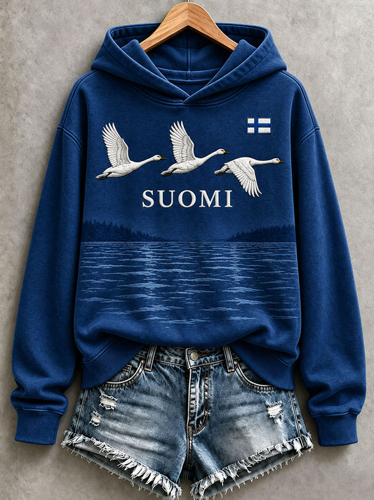 Naisten Suomi-inspiraation hoodie