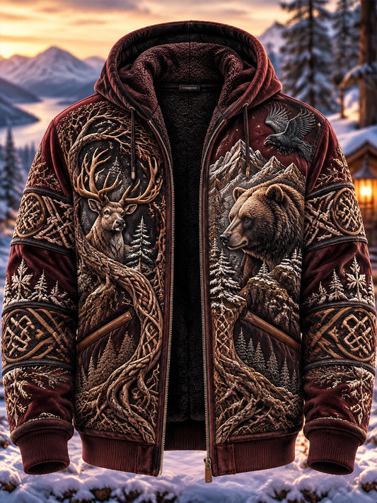 Mænds nordiske efterår og vinter dyr Composite Fleece Jake