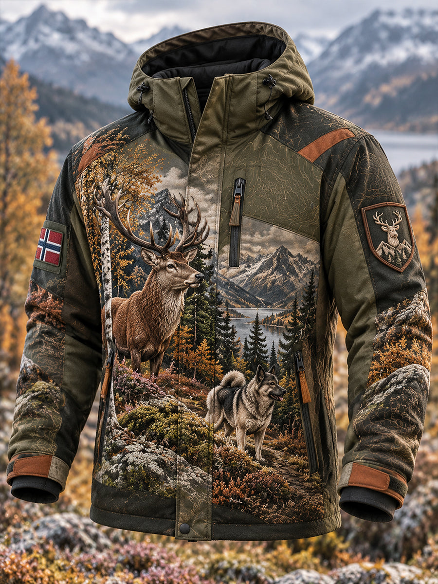 Herrejakke i hardshell for jakt sesongen i Norge