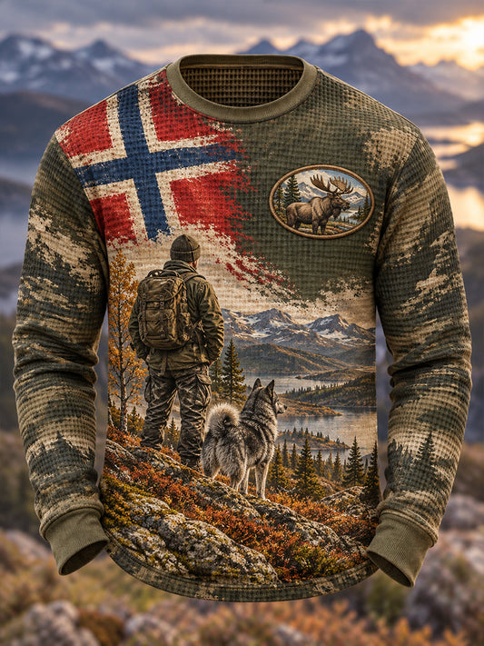 Herrskjorte med vaffelmønster og lange ermer – Norges jaktsekkon