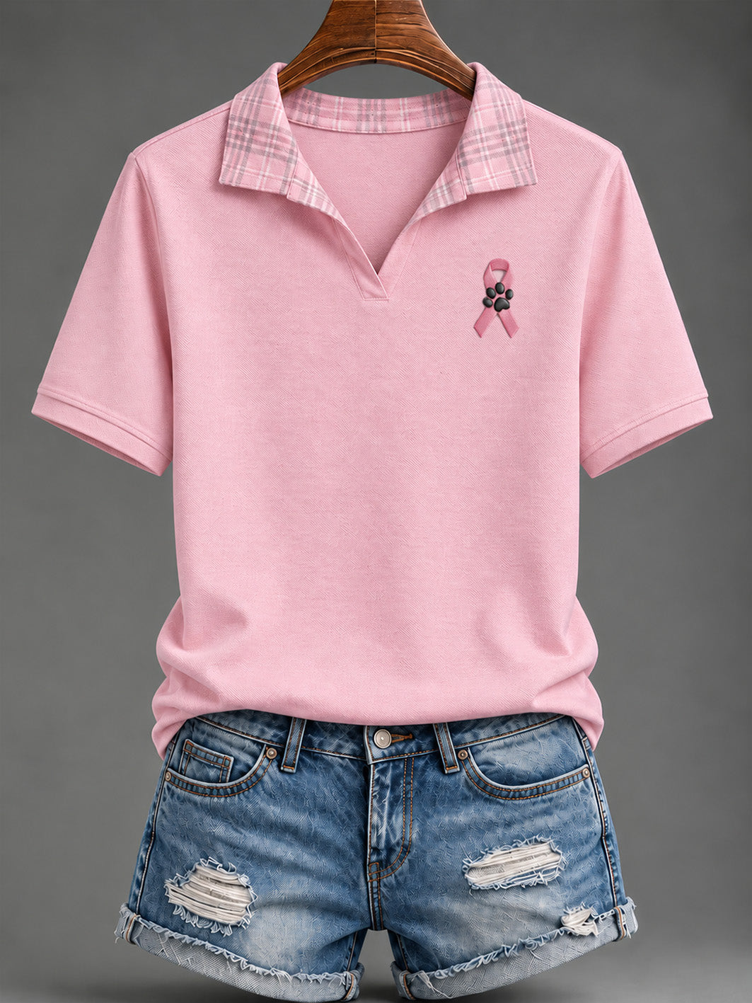 Kvinders Pink Charity Ribbon og tass Mønster årsag til T-shirt
